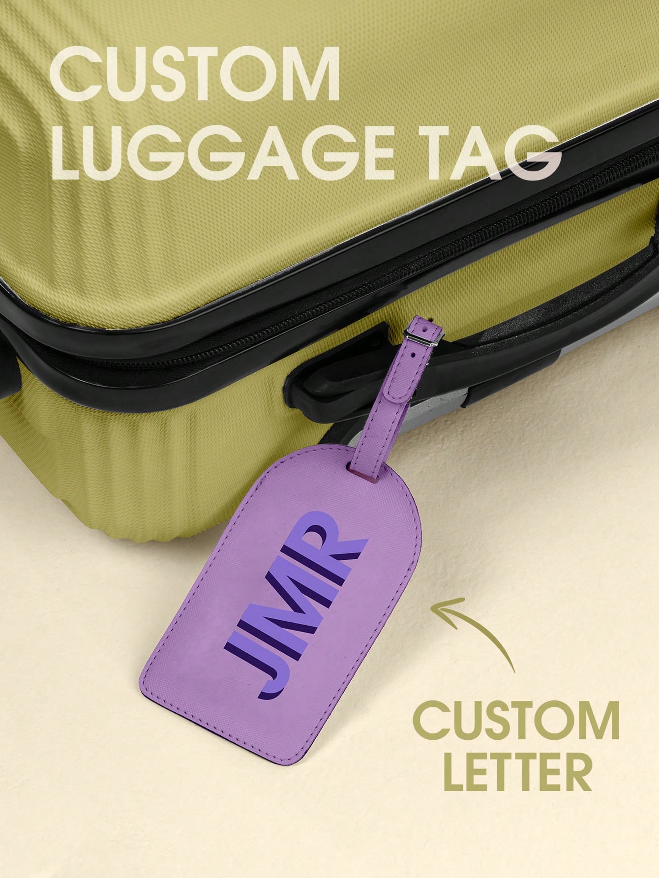 Party Favor Bag - パーソナライズされたイニシャルラゲッジタグ カスタムレターPUレザー旅行バッグタグ UVプリントスーツケースIDラベル 旅行ギフト 女性男性向け