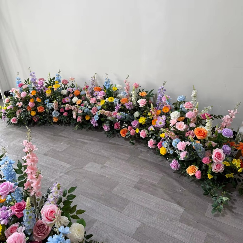 Dessert Table Backdrop - 白と緑の花柄のストリップ、結婚式のフラワーパス、デザートテーブル、ブライダル背景に最適です。