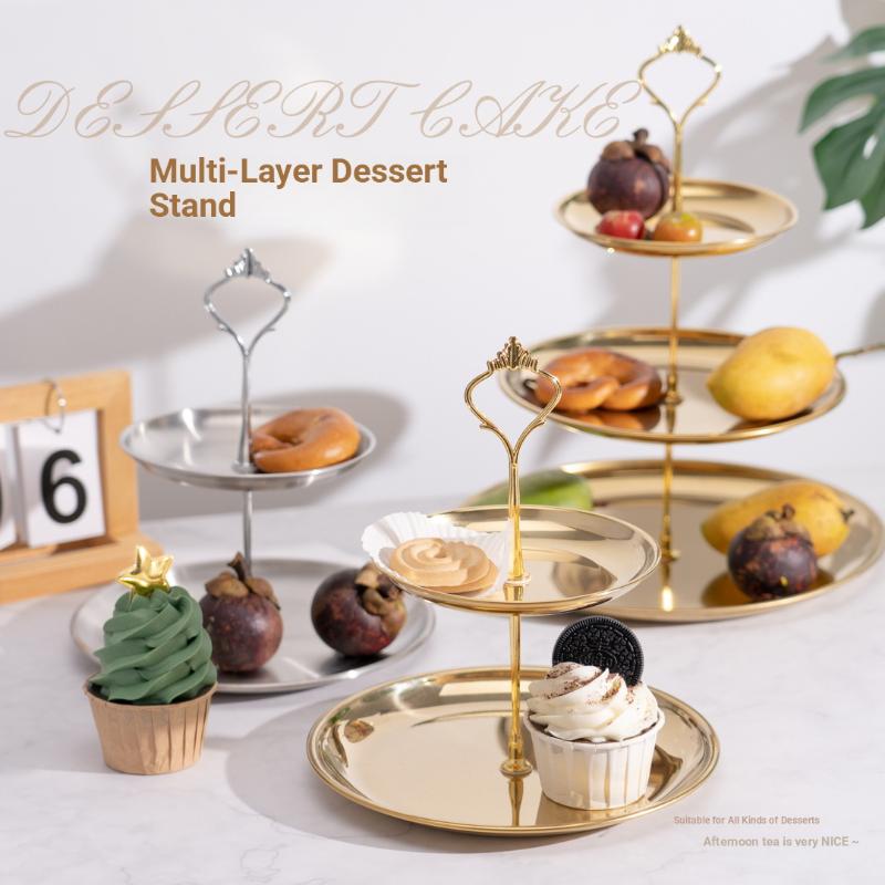Cupcake Stand Tier - ゴールドシルバー2/3段ケーキスタンド、パーティーデザートタワー、ホリデーギャザリング用エレガントなサービングスタンド、カップケーキスタンドデコレーション