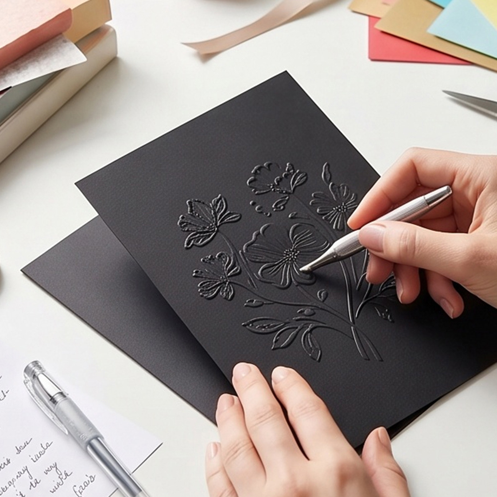 Papercraft Supply Invitation - 60枚入り ブラックカードストック スクラップブッキング用 厚手カードストック紙 A4 11.7x8.3インチ