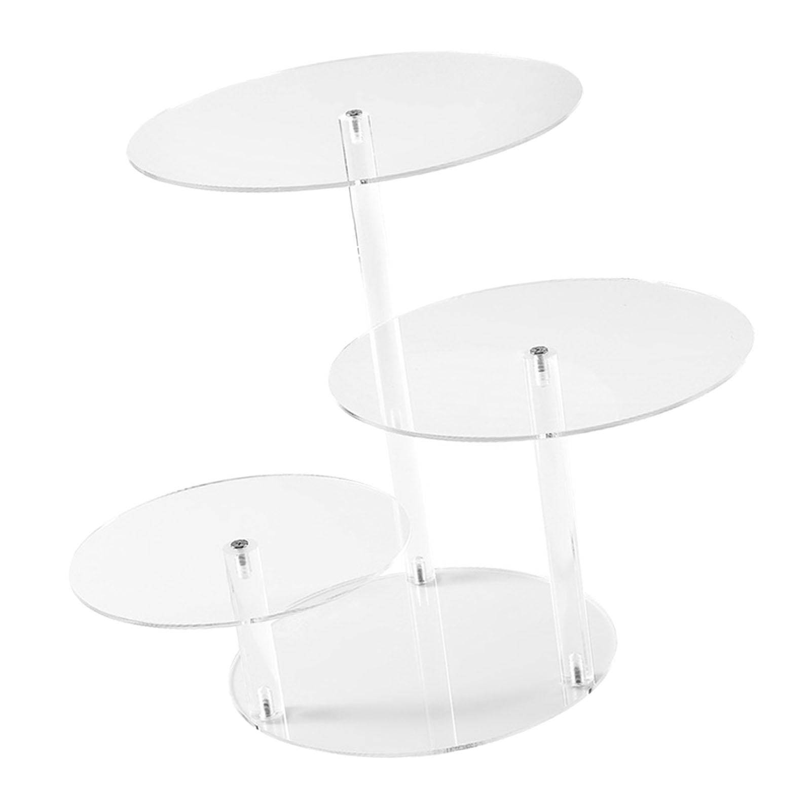 Cupcake Stand Tier - 3段アクリル製カップケーキスタンド、LEDライト付きケーキディスプレイライザー、3つの独立した脚付きクリアデザートホルダー、ビュッフェ、香水用