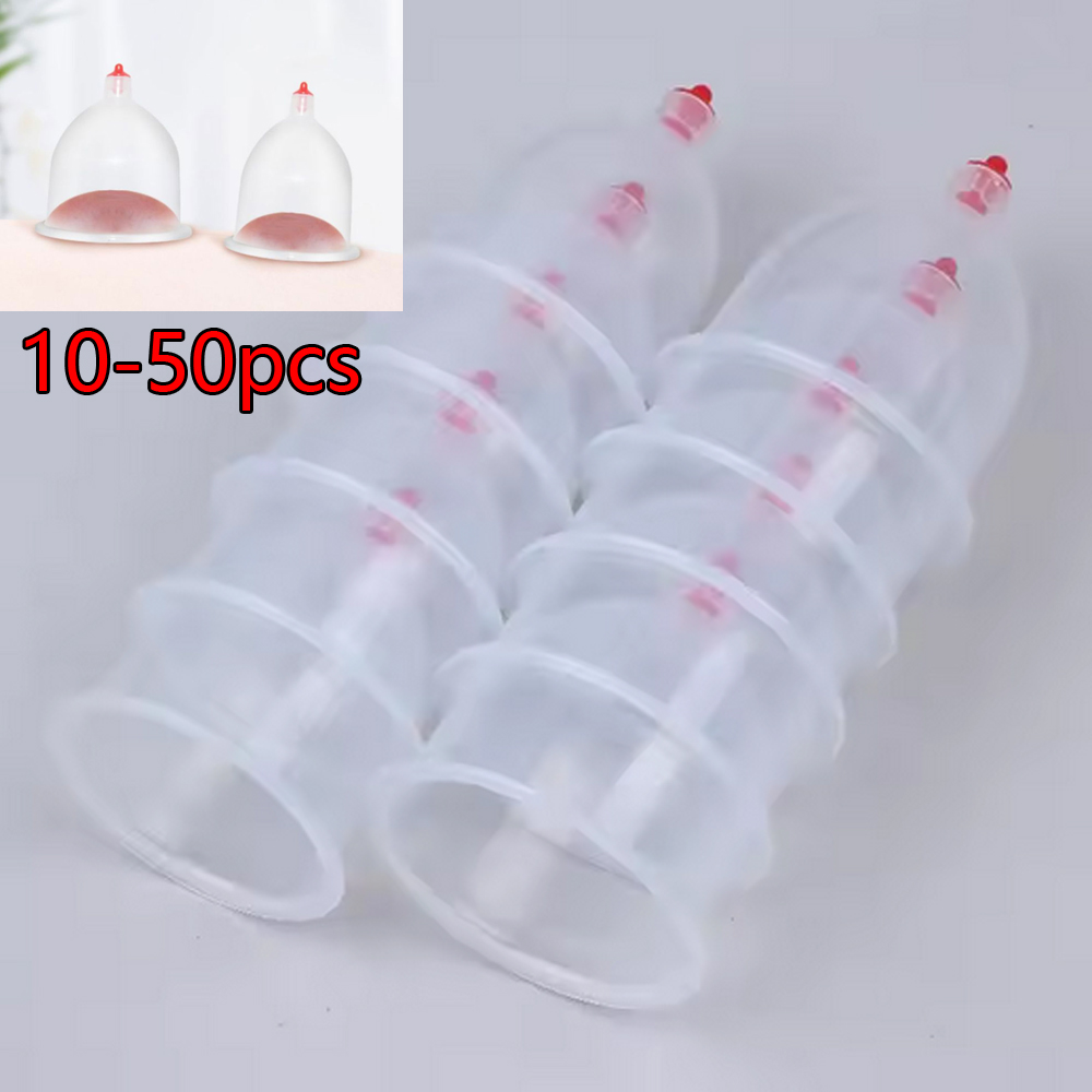 Plastic Cup 50Pcs - 10-50 個 2 サイズポータブルカッピングカップマッサージヘルスケア用使い捨てプラスチック真空吸引美容スパマッサージ装置