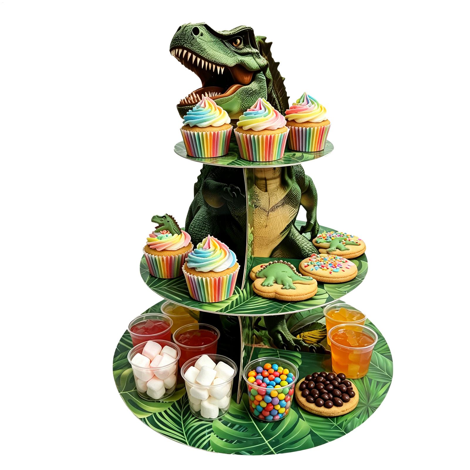 恐竜型3段カップケーキスタンド デザートタワー ディスプレイ - Cupcake Stand Tier のレビューと価格
