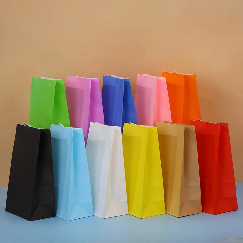 10/20/50 個カラフルなクラフト紙袋食品野菜ショッピン - Event Party Shop のレビューと価格