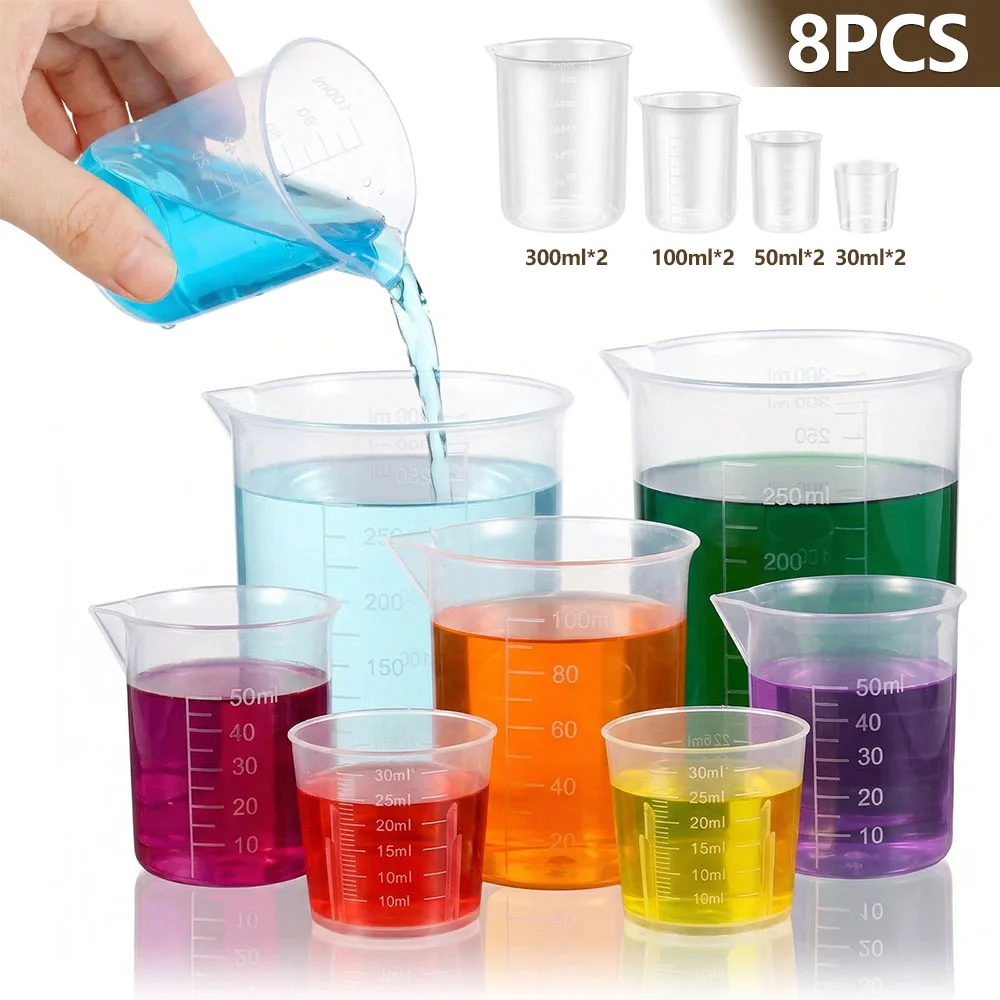 8 個のプラスチック計量カップセット 30/50/100/2 - Plastic Cup 50Pcs のレビューと価格