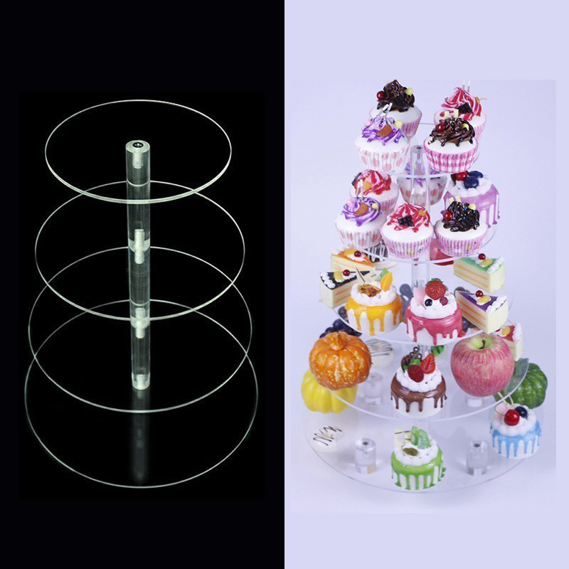 1個 3/4/5段 アクリル製 丸型 カップケーキスタンド  - Cupcake Stand Tier のレビューと価格