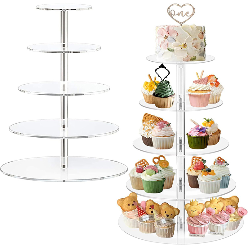 1個 3/4/5段 アクリル製 丸型 カップケーキスタンド  - Cupcake Stand Tier のレビューと価格