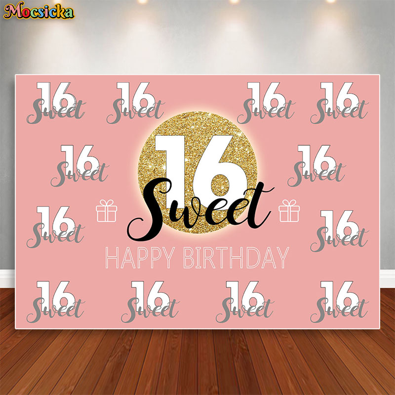 Mocsicka スイート 16 誕生日背景パーティー装飾男 - Dessert Table Backdrop のレビューと価格