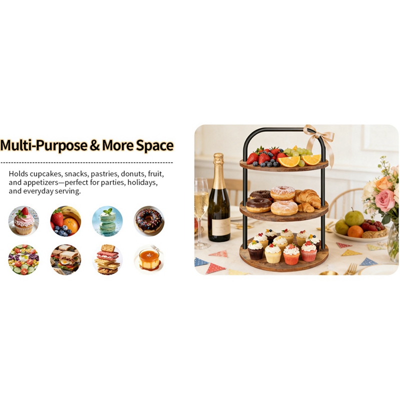 ABLN-木製カップケーキスタンド デザートテーブルディスプ - Cupcake Stand Tier のレビューと価格