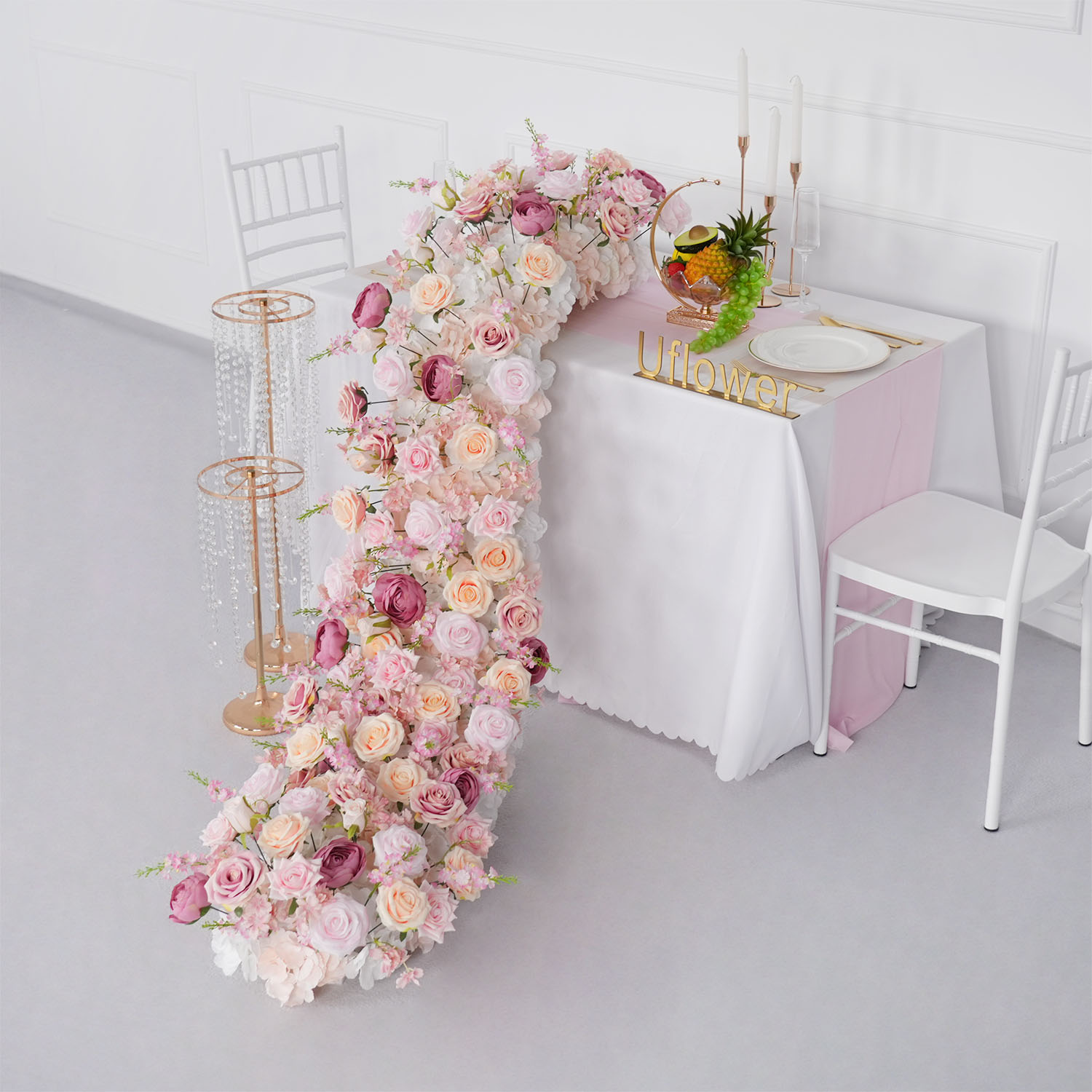 Uflower 高級造花列誕生日パーティーセンターピース結婚 - Flower Wall Panel のレビューと価格