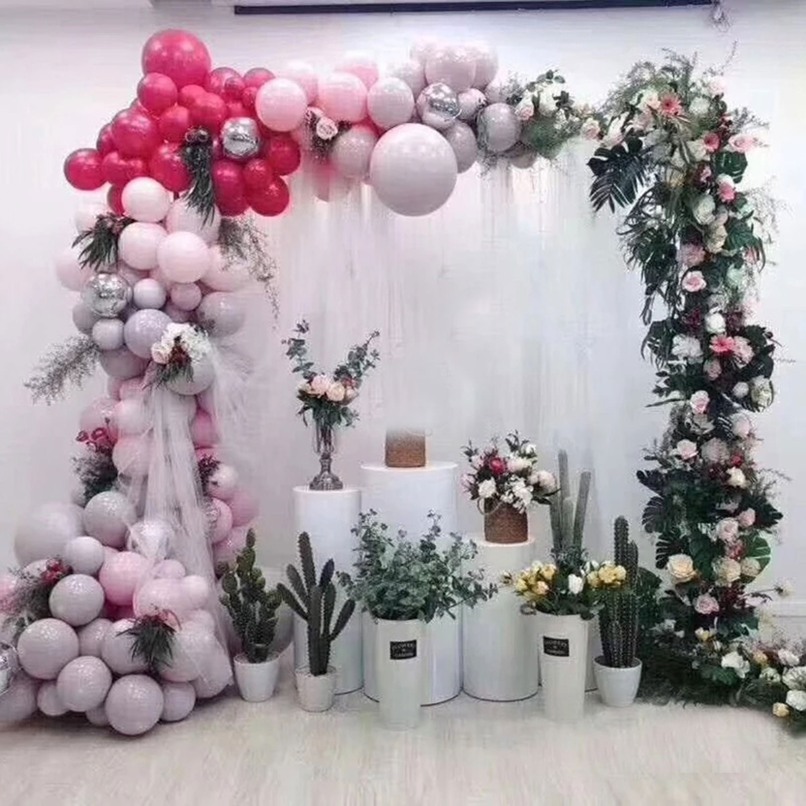 結婚式のための正方形の背景スタンド,金色の風船のアーチ,金属 - Balloon Arch Kit のレビューと価格