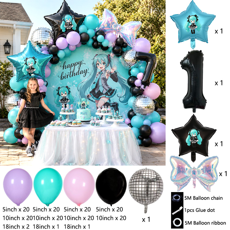 初音ミクバーチャルシンガー バルーンアーチガーランドキット、 - Balloon Arch Kit のレビューと価格