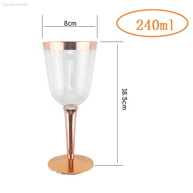 透明なプラスチック製の使い捨てワインカップ、ローズゴールドの - Plastic Cup 50Pcs のレビューと価格