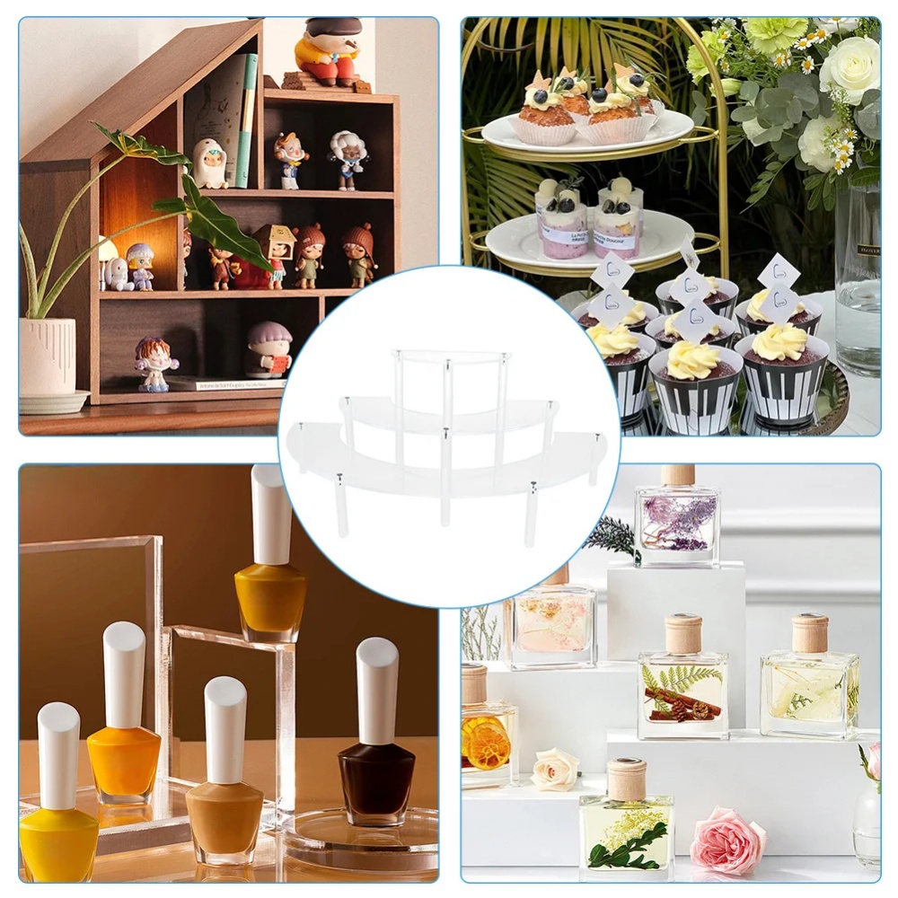 1/2パック アクリル製ディスプレイライザー 3段 ハーフム - Cupcake Stand Tier のレビューと価格