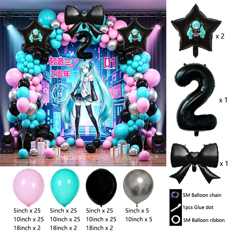 初音ミクバーチャルシンガー バルーンアーチガーランドキット、 - Balloon Arch Kit のレビューと価格