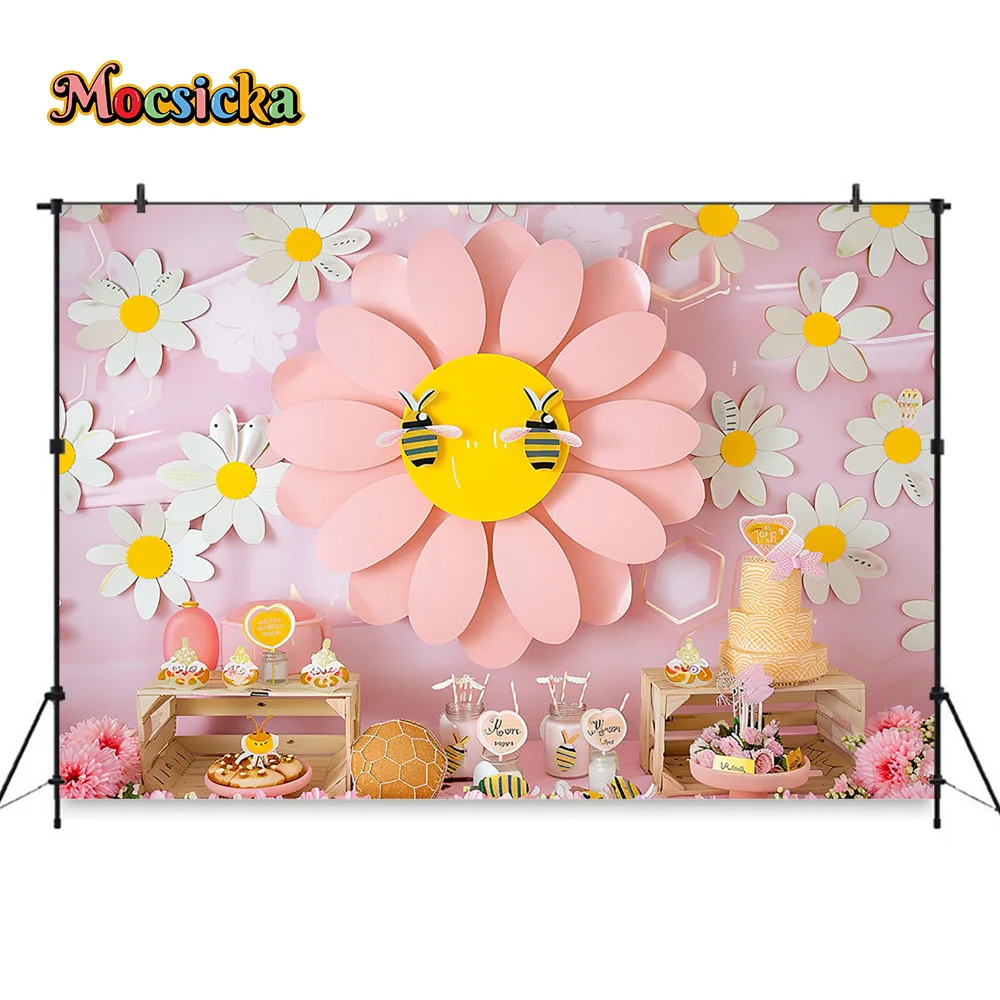 Mocsicka スイートデイジーガール誕生日パーティー背景 - Dessert Table Backdrop のレビューと価格