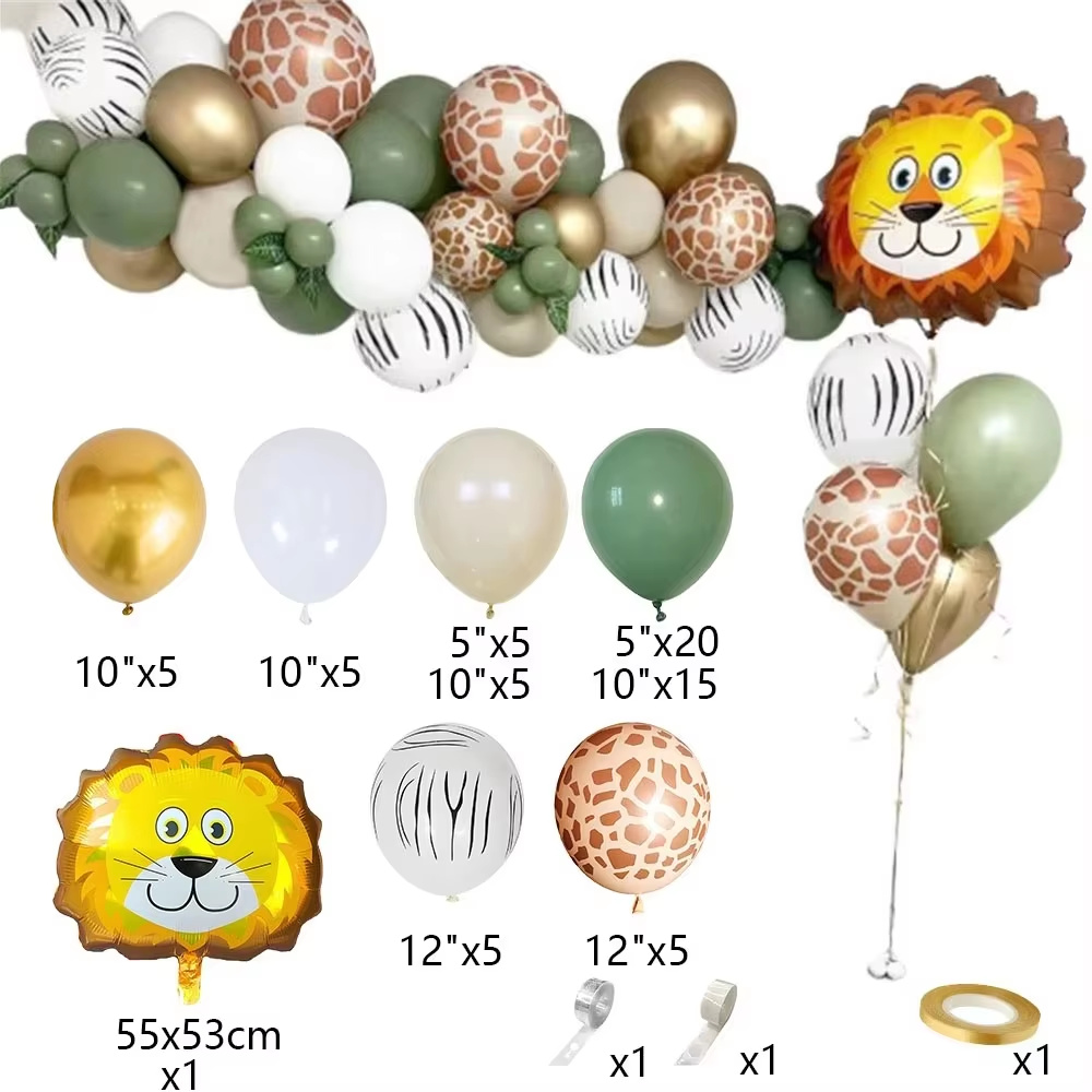 ジャングルアニマルバースデーバルーン セージグリーンナンバー - Balloon Arch Kit のレビューと価格