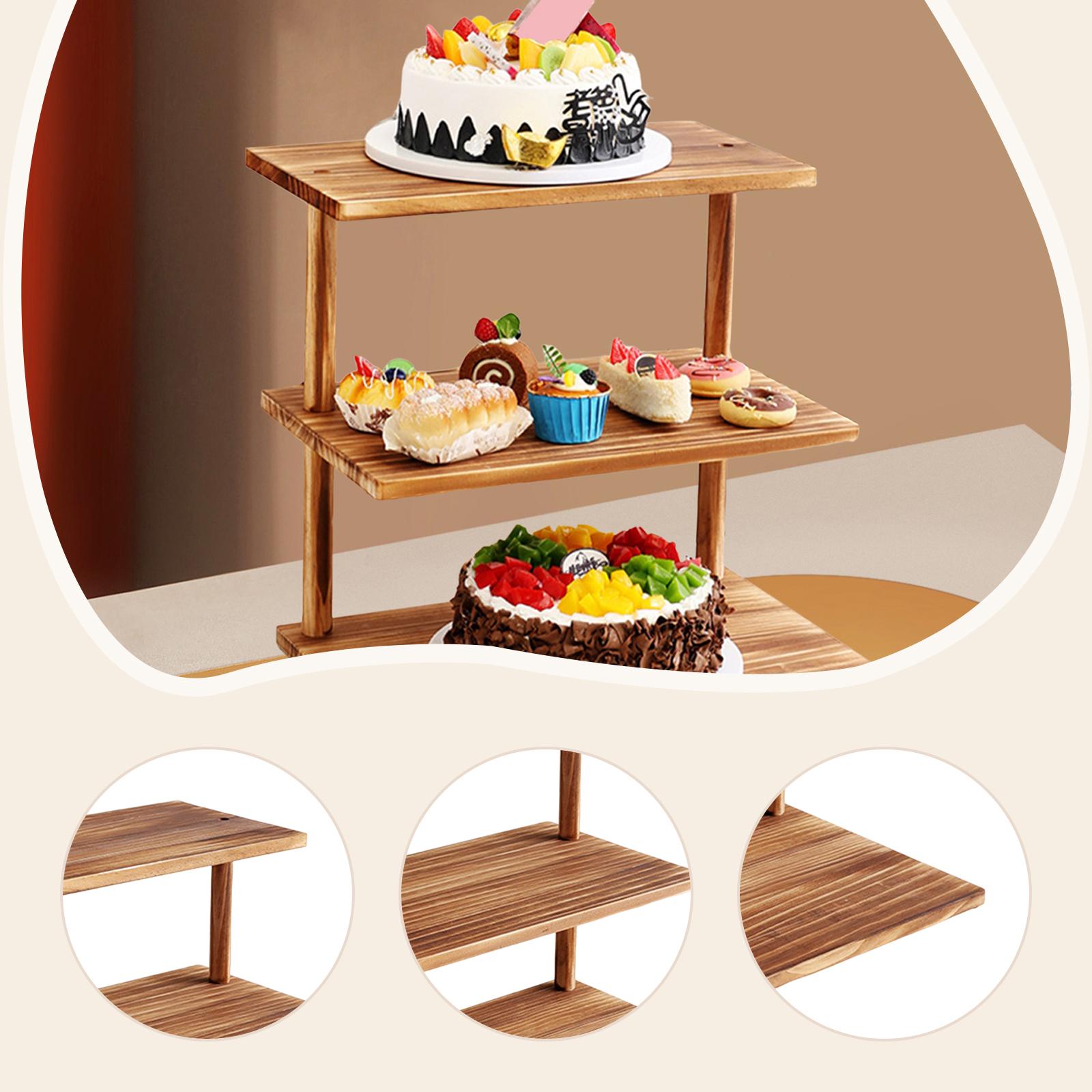 頑丈な3段カップケーキスタンド 木製素材 エレガントなペスト - Cupcake Stand Tier のレビューと価格