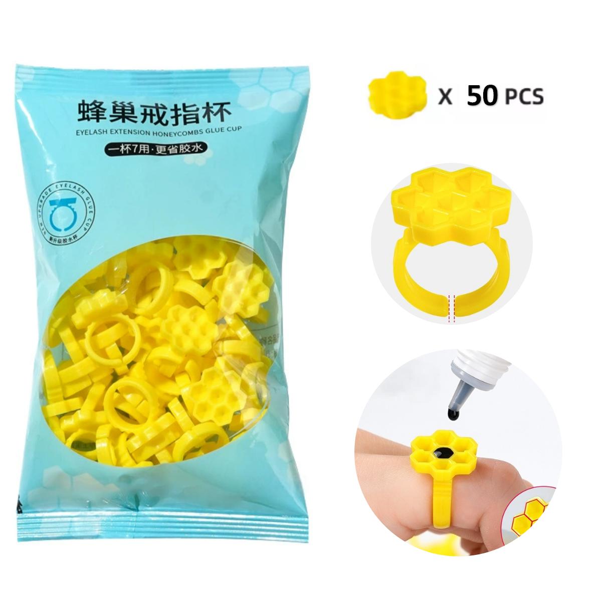 50個入りホルダーリングカップ、まつげエクステグルー用、ハニ - Plastic Cup 50Pcs のレビューと価格