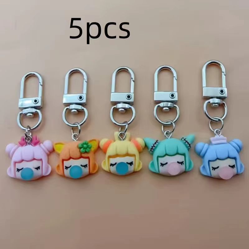 樹脂製の女の子キーホルダー5個セット、バッグや車のアクセサリ - Party Favor Bag のレビューと価格