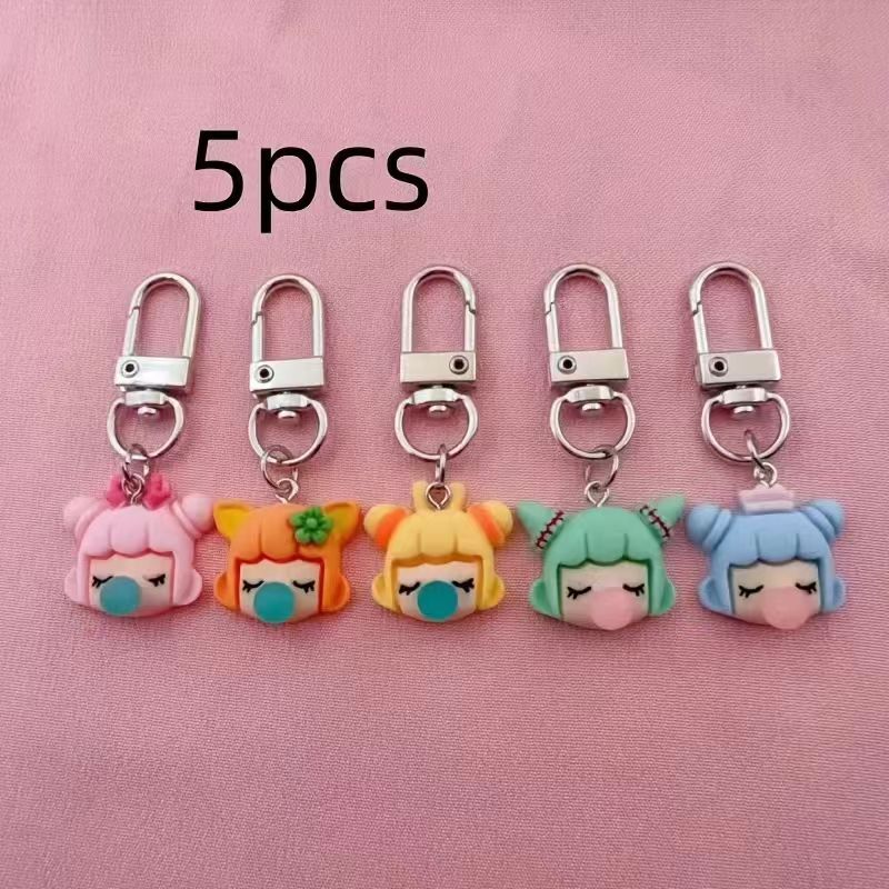 樹脂製の女の子キーホルダー5個セット、バッグや車のアクセサリ - Party Favor Bag のレビューと価格