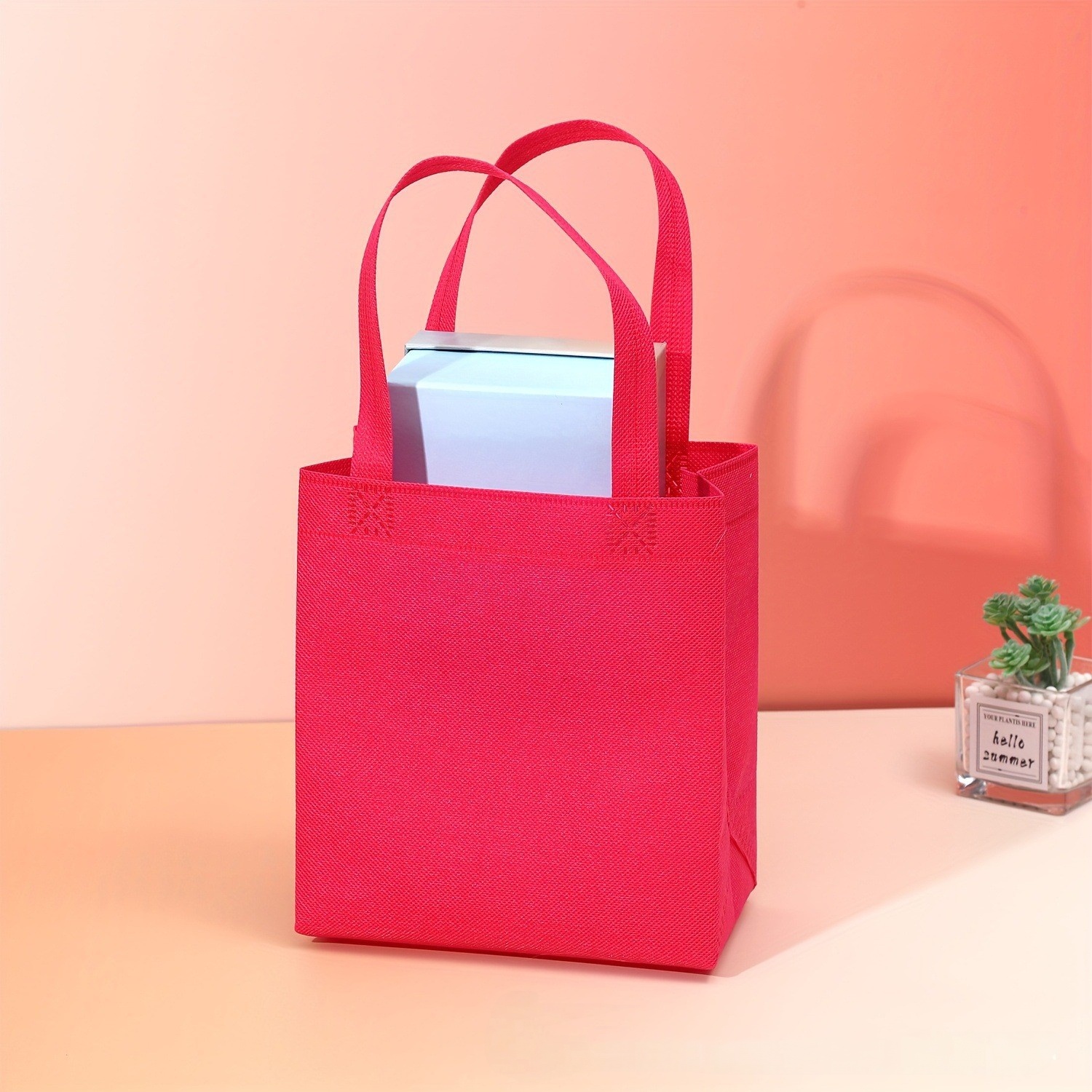 100 個再利用可能な不織布ショッピングバッグ環境に優しいハ - Event Party Shop のレビューと価格