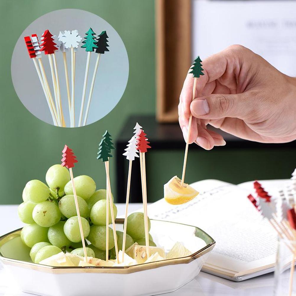 50 個クリスマスカクテルピック使い捨て竹串スノーフレークツ - Centerpiece Stick のレビューと価格