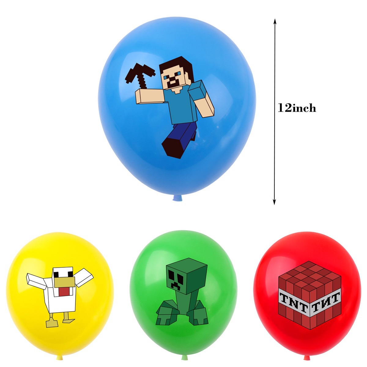 50/100個入り マインクラフト ピクセルバルーン アニメ - Event Supplies のレビューと価格